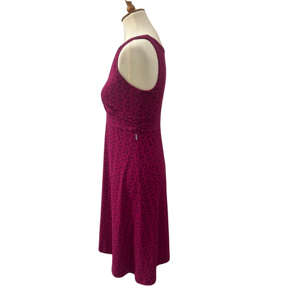 Eddie Bauer sleeveless dress magenta pink purple v neck size small Ikat print - Picture 2 of 6